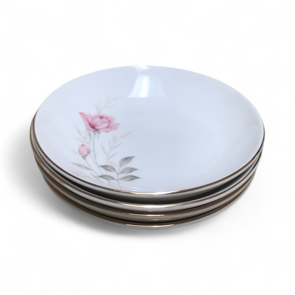 4 Camelot China “American Rose” 1655 Berry / Dessert Bowls – Made in Japan